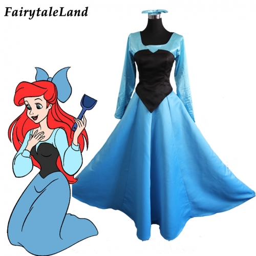 Mermaid Ariel Costume Halloween Princess Costumes Adult Women Cosplay The Little Mermaid Blue Dress