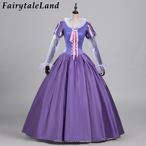 Tangled Rapunzel Dress Halloween Costumes For Adult Women Rapunzel Princess Cosplay Costume Purple Party Fancy Dress