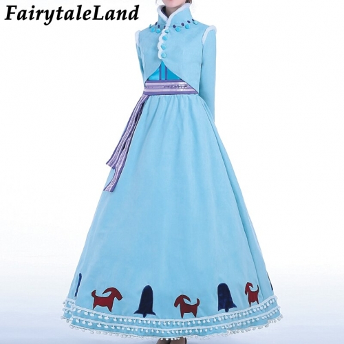 Frozen Princess Anna Cosplay Costume Halloween Costume Olaf's Adventure Anna Costume dress