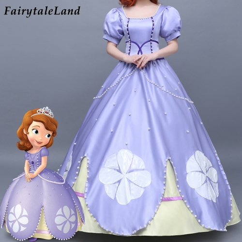 Sofia the First Princess Sofia cosplay costume Fancy Halloween Costumes For Adult purple Sofia dress