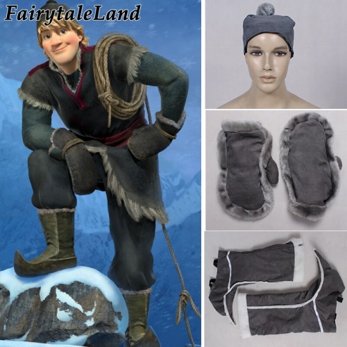 Halloween Adult Men Frozen kristoff cosplay costume accessories  shoes covers+hat+gloves