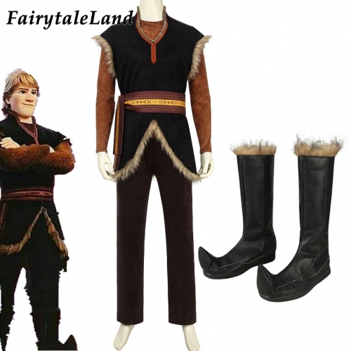 Frozen 2 Kristoff Cosplay Costume Fancy Halloween Outfit Custom Made Men Costume Winter Suit