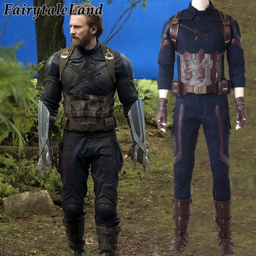 Avengers Infinity War Captain America Cosplay Costume Carnival Halloween costumes Superhero Steve Rogers Captain America Suit