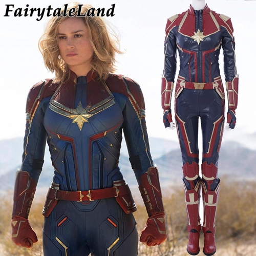 Avengers Endgame Captain Marvel Costume Carnival Halloween Costume Carol Danvers Red Green Outfit