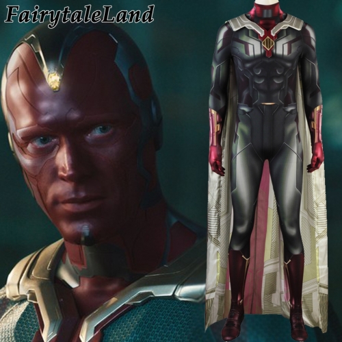 Avengers Infinity War Vision  suit  Cosplay Jumpsuit Superhero Printing Zentai