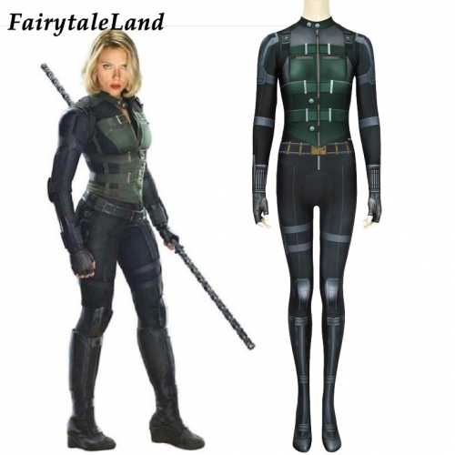 Avengers 3 Infinity War Black Widow Natasha Romanoff suit  Cosplay Jumpsuit Superhero Printing Zentai