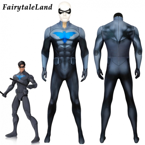 Nightwing Son of Batman suit  Cosplay Jumpsuit Superhero Printing Zentai