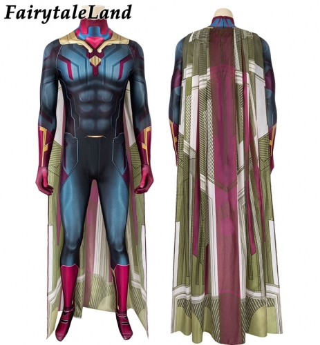 Avengers Infinity War  Vision suit  Cosplay Jumpsuit Superhero Printing Zentai