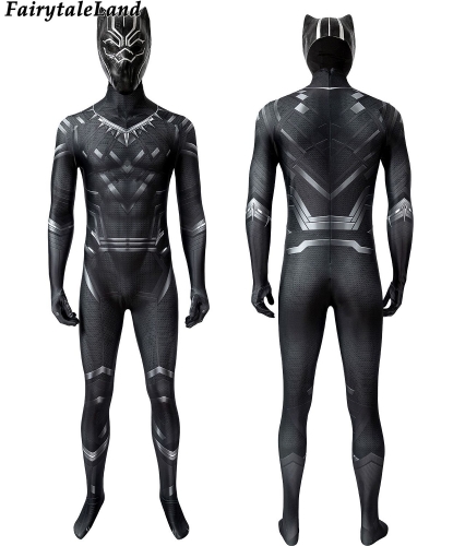 Captain America: Civil War Black Panther  T'Challa suit  Cosplay Jumpsuit Superhero Printing Zentai