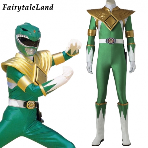 Power Rangers Burai greenranger suit  Cosplay Jumpsuit Superhero Printing Zentai