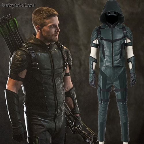 Arrow Season 4 Oliver Queen suit  Cosplay Jumpsuit Superhero Printing Zentai