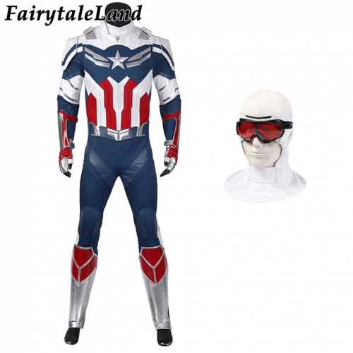 Adult Men Falcon Soldier Falcon Sam Fighting Clothings Cosplay Costume Halloween Outfit Full Props Suit With Shoes