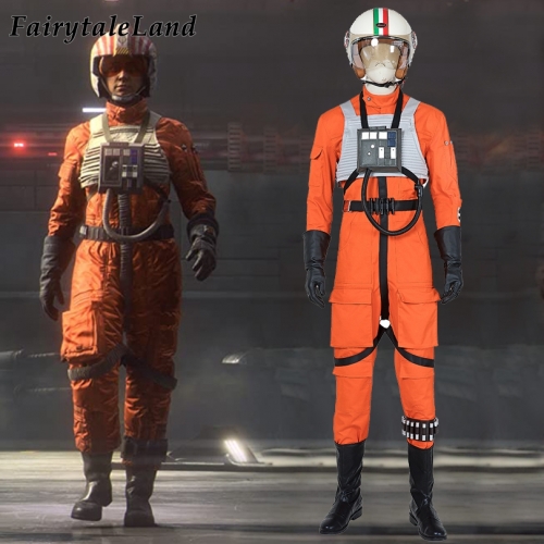 Star Wars The Force Awakens Soldier Cosplay Costume Pilots Orange Uniform Fancy Halloween Carnival Outfit Full Props With Shoes