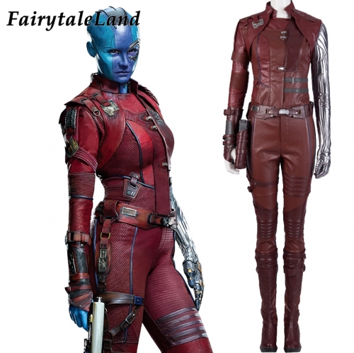 Adult Women Avengers Endgame Cosplay Costume Superheroine Nebula  Battle Uniform Halloween Party Outfit Full Set With Boots