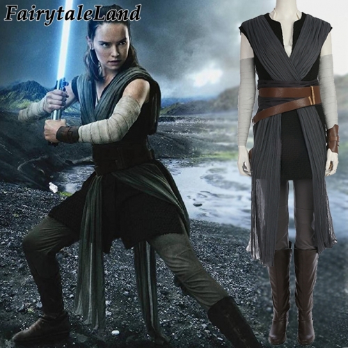 Star Wars 8 The Last Jedi Rey Cosplay Costume