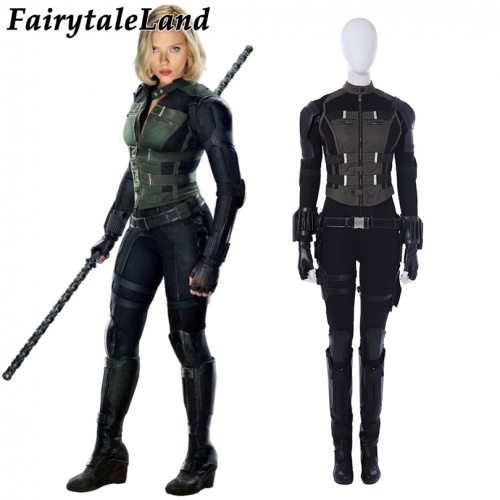 Avengers Infinity War Black Widow Natasha Green Cosplay Costume