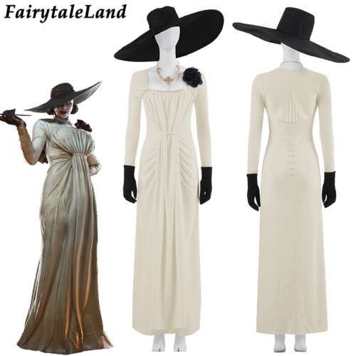 Game Resident Evil Village Alcina Dimitrescu Dress Cosplay  Costume