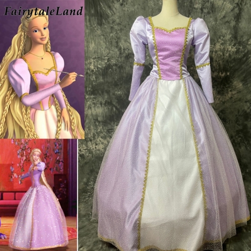 Rapunzel Cosplay Costume Halloween Princess dress