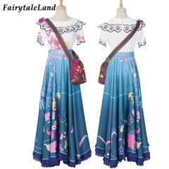 Encanto Mirabel Madrigal Cosplay Costume Princess Printing Dress