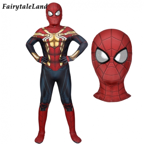 Kids Spider-Man 3 No Way Home integrated Suit Superhero Peter Parker Cosplay Jumpsuit