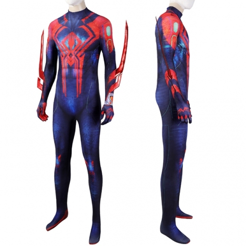 Across The Spider-Verse Spiderman 2099 Miguel O'Hara Suit Cosplay Costume Printing Zentai
