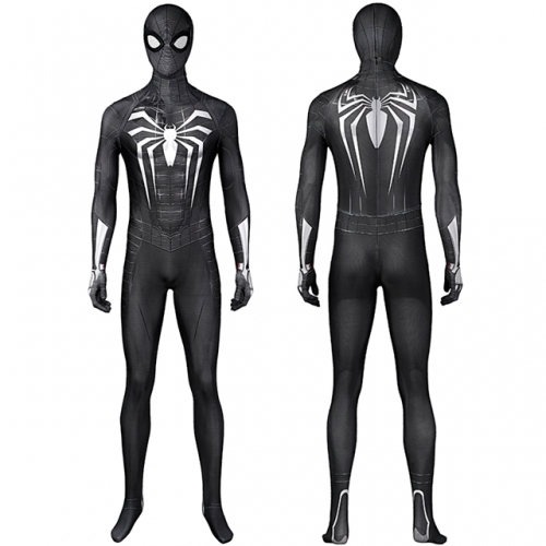 Symbiote Black Suit Spider-Man In Marvel's Spider Man Miles Morales PS5 Cosplay Costume Printing Zentai