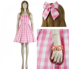 Fantasy Comedy Film Live Action Barbie Cosplay Pink Dress With Accessories