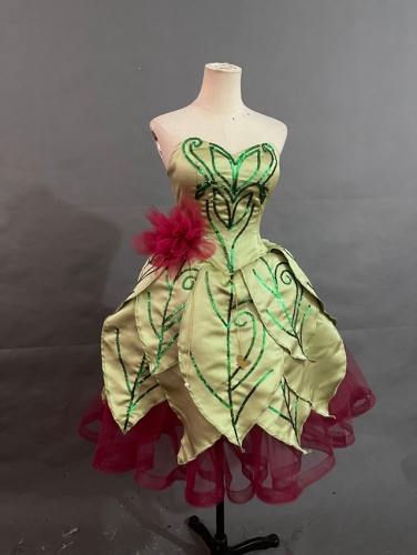 Tinker Bell Cosplay Dress Green Costume