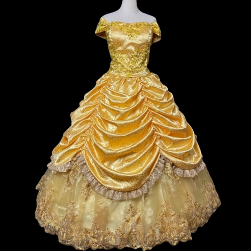 Beauty and the Beast Belle Cosplay Costume Princess Party Gown
