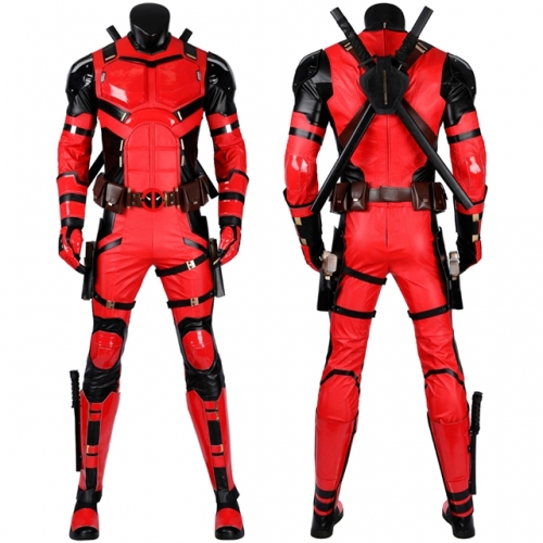 Deadpool 3 Young Wade Wilson Cosplay Costume Long Hair Red Multiverse Suit