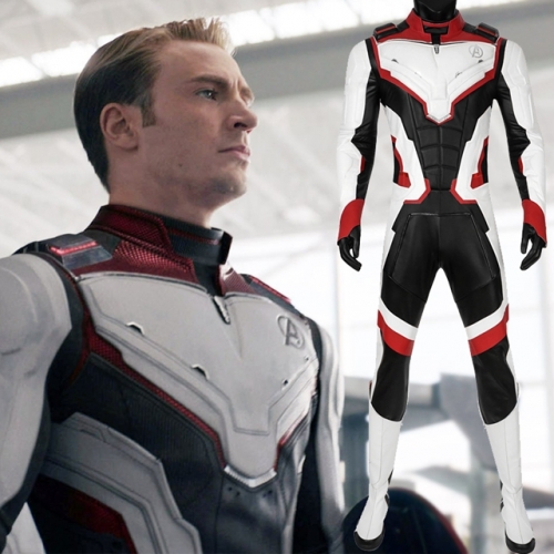 Avengers Endgame Superhero Team Jumpsuit Quantum Outfit Captain America Cosplay Costume