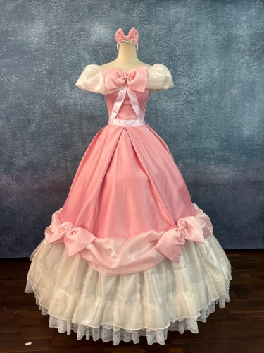 Cartoon Cinderella Cosplay Mother's Pink Dress Princess Costume