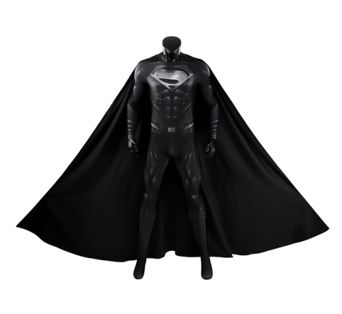 Zack Snyder Justice League Superman Cosplay Printing Jumpsuit Black Suit