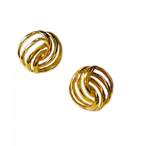 Ball of yarn, earrings, 925 silver, gold plated