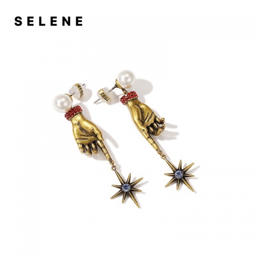 Earrings, alloy, anti-allergic