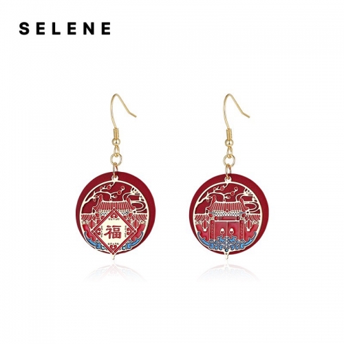 Earrings, alloy, anti-allergic