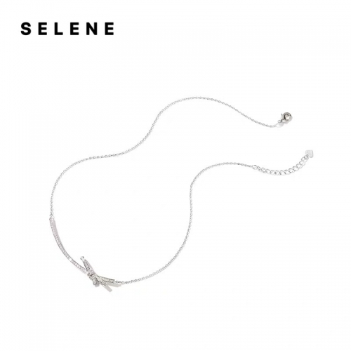 Collier, argent 925, zircone cubique