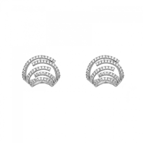 Arsis, boucles d'oreilles, cuivre, plaqué or, zircone cubique