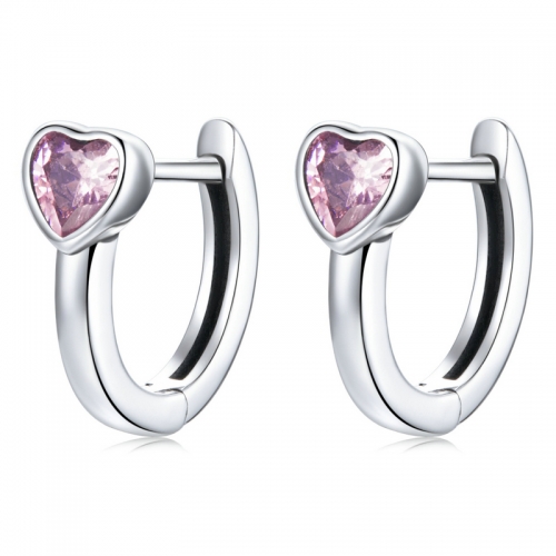 Boucles d'oreilles, argent 925, zircone cubique