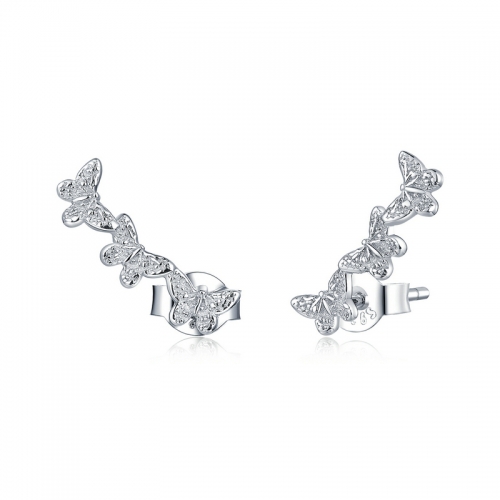 Boucles d'oreilles, argent 925, plaqué or, zircone cubique