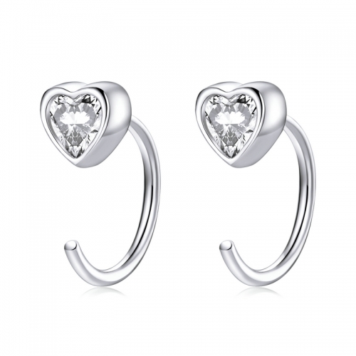 Boucles d'oreilles, argent 925, plaqué or, zircone cubique