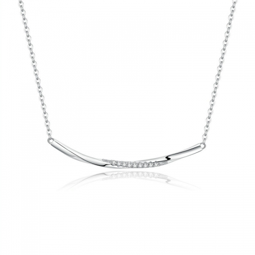 Necklace, 925 silver, gold plated, cubic zirconia