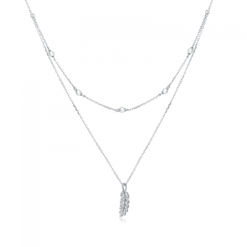 Collier, argent 925, plaqué or, zircone cubique