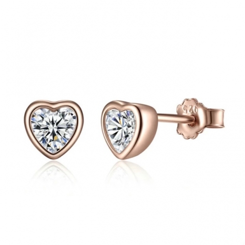 Earrings, 925 silver, gold plated, cubic zirconia