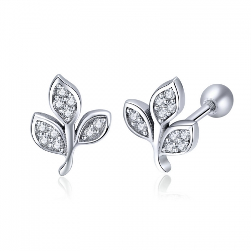 Boucles d'oreilles, argent 925, zircone cubique