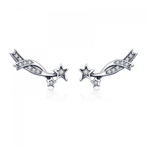 Boucles d'oreilles, argent 925, zircone cubique