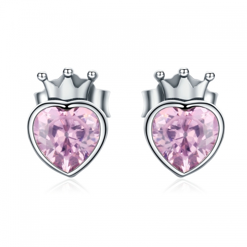 Boucles d'oreilles, argent 925, zircone cubique