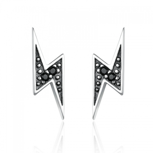 Boucles d'oreilles, argent 925, plaqué or, zircone cubique