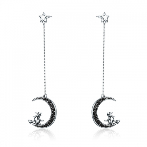 Boucles d'oreilles, argent 925, zircone cubique