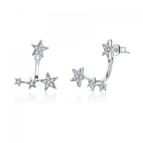 Boucles d'oreilles, argent 925, zircone cubique